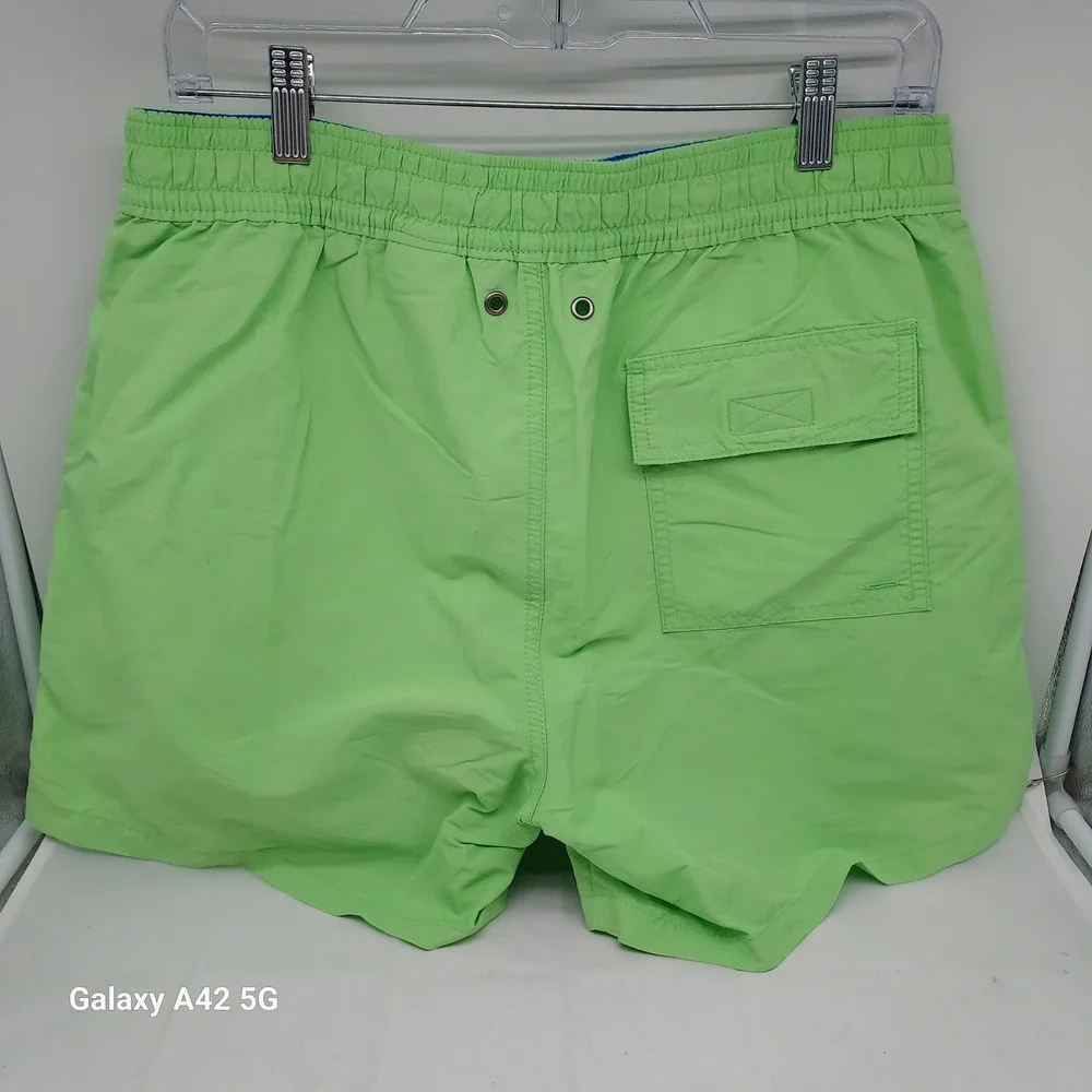 Polo Ralph Lauren Mens Lime Green Swim Trunks Mesh Lined‎ Board Shorts Size M